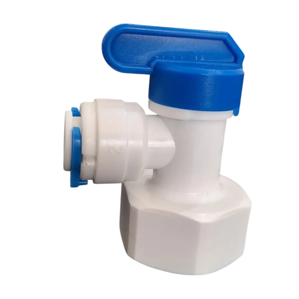 VALVULA PVC PARA TANQUES DE 3/8" A 3/4" PARA FILTRO OSMOSIS  REF. OPW-TV3834 MARCA OASIS 