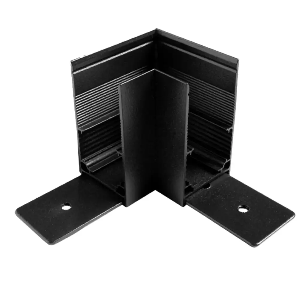 UNION CONECTOR ANGULO P/TECHO / PARED METAL NEGRO P/ RIEL TRACK LIGHT 48 V SUPERFICIAL MAGNETICO LUMIND