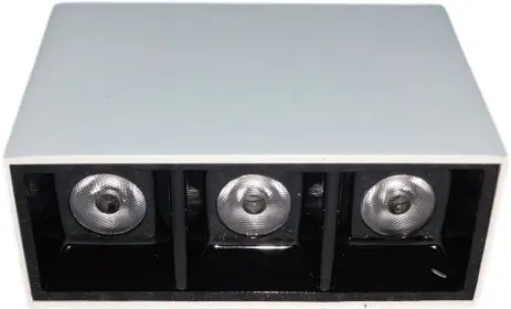 LAMPARA LED LINEAL MULTISPOT INTEGRADA 6W 4200K 120V IP20 85X34X60MM SUPERFICIAL C/ BLANCO CARA INT. NEGRO REF. EF-907-W4 MARCA EFECTO