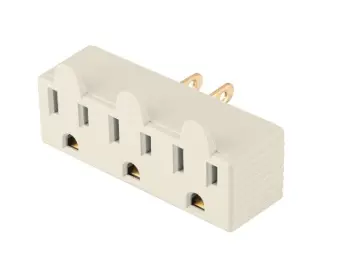 MULTITOMA DE 3 SALIDAS CON TIERRA PARA TOMA SENCILLA BAKELITA 15 AMP 125 V BLANCO MOD. MUL-320 REF. 46810 MARCA VOLTECK