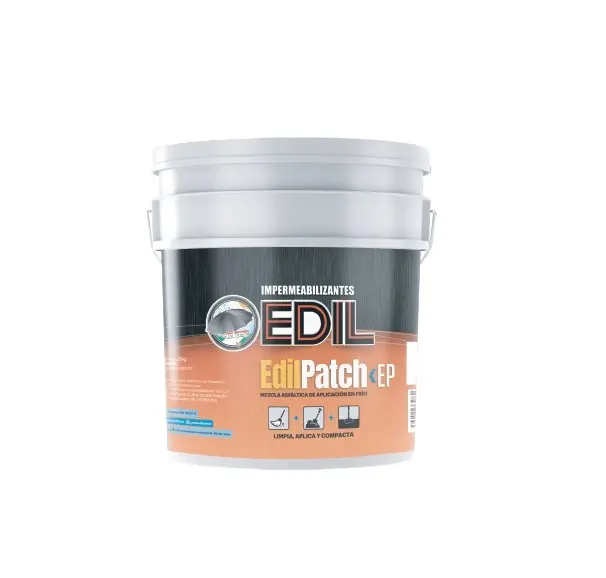MEZCLA ASFALTICA EDIL PATCH PARA APLICACION EN FRIO PARA REPARACION DE BACHE Y PAVIMENTO CUÑETE 5 GL 25 KILOS ( RINDE 0.25 MTS 2 ) REF. 30900502 MARCA EDIL