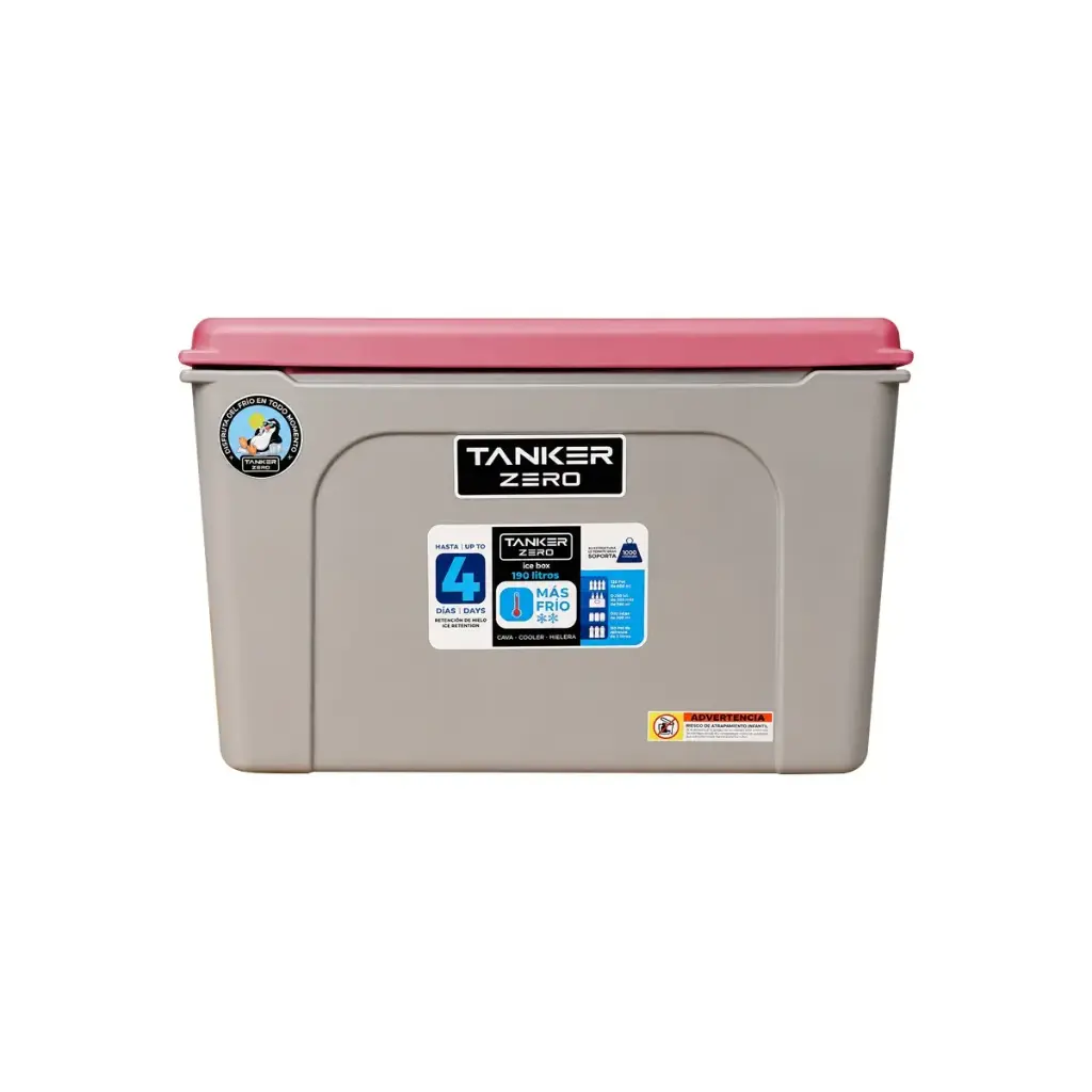 CAVA ZERO 190 LTS / TANKER ZERO COLOR GRIS CON TAPA ROSADA 89 X 61 X 56 CM REF. 01800007 MARCA RESINCA