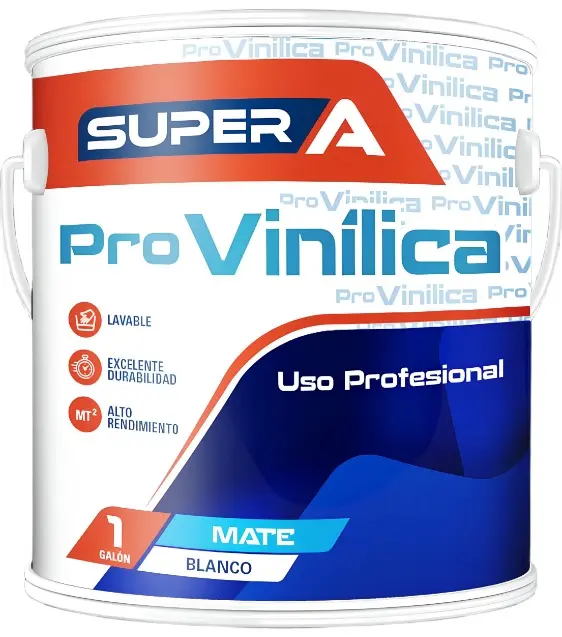 PINTURA CAUCHO PLUS PARA INTERIOR CLASE "B" COLOR BLANCO MATE 1 GAL PROVINILICA REF. 100101301006 SUPER A
