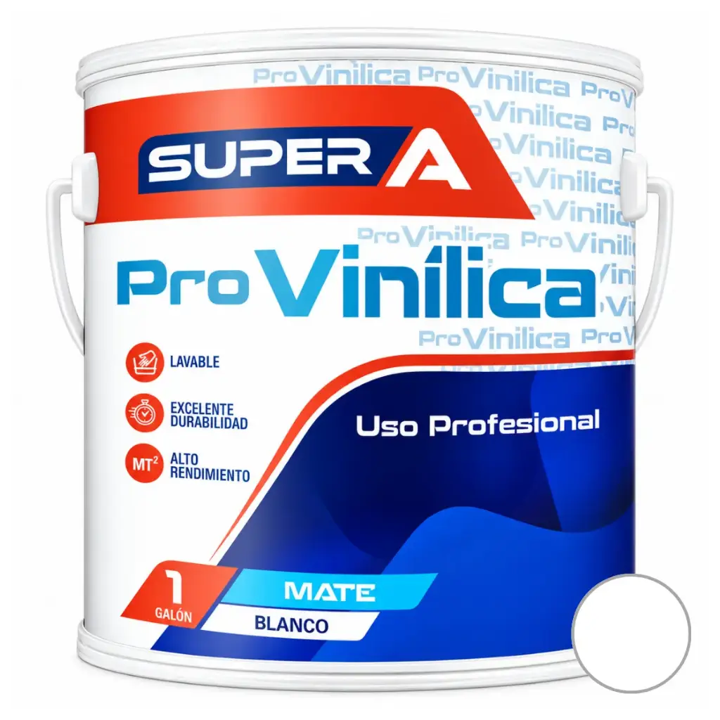 PINTURA CAUCHO PLUS PARA INTERIOR CLASE "B" COLOR BLANCO MATE 1 GAL PROVINILICA REF. 100101301006 SUPER A