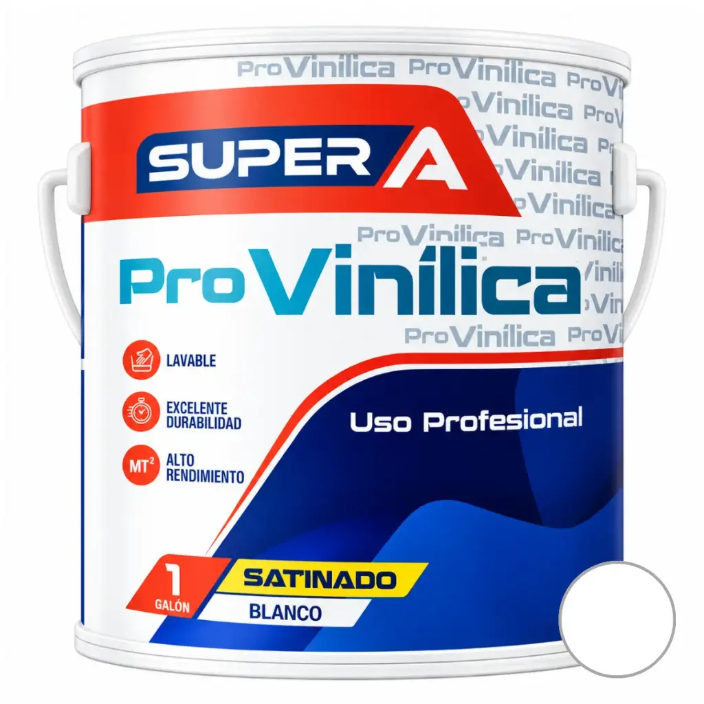 PINTURA CAUCHO PLUS PARA INTERIOR CLASE B SATINADO COLOR BLANCO 1 GL PROVINILICA REF 100101403006 MARCA SUPER A