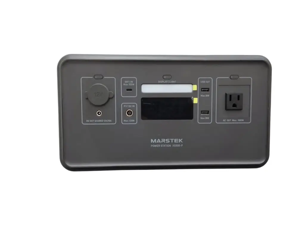 ESTACION DE CARGA 500 WATTIOS 448WH 110 V 1 TOM + 2 USB A + 1 C + 1 D 12V + PUERTO AUTOMOVIL REF. XS500-F MARCA MARSTEK / EVERGREEN
