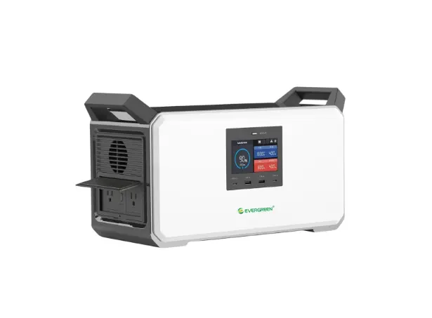 ESTACION DE CARGA 1200 W 1030 Wh 110 V 2 TOM AMER + 2 USB A + 2 C + 12V + CARGA RAPIDA C/PANT. LED + APP WIFI+ BLUETOOTH REF. M1200 (PERMITE ANEXAR BAT. EXPAND. Y PANEL SOLAR) EVERGREEN  