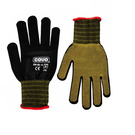 GUANTE DE SEGURIDAD TEXTIL CON PUNTOS DE PVC ANTIDESLIZANTE TALLA L (PAR) REF. CV-GL-6 / 10011 MARCA COVO 