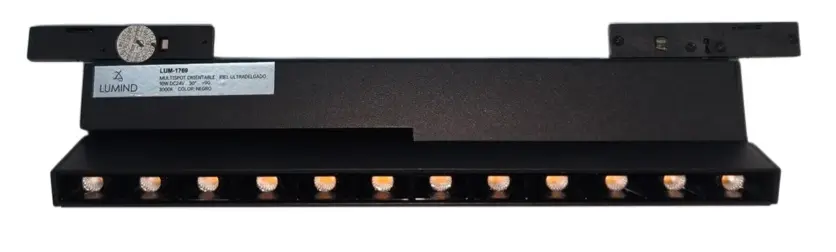 LAMP. LED MULTISPOT ORIENT. COLMENA 5W 24V 3000K  P/RIEL MAG. NEGRO REF. LUM-1769 MARCA LUMIND