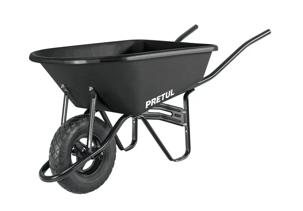 CARRETILLA DE CONSTRUCCION 95LTS (PLATON PLASTICO GRIS OSC.) MOD. TP-5N REF. 22703 MARCA PRETUL