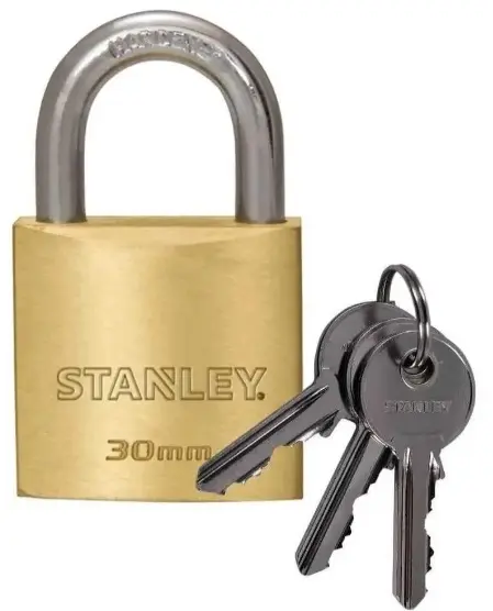 CANDADO DE ARCO LATON 30 MM MOD. S742-030 REF. IND-C3110017 / 827619 MARCA STANLEY