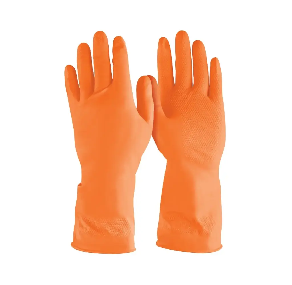 GUANTE DE LATEX PARA LIMPIEZA NARANJA TALLA M (PAR) MOD. GU-LIM-M REF. 14262 MARCA TRUPER