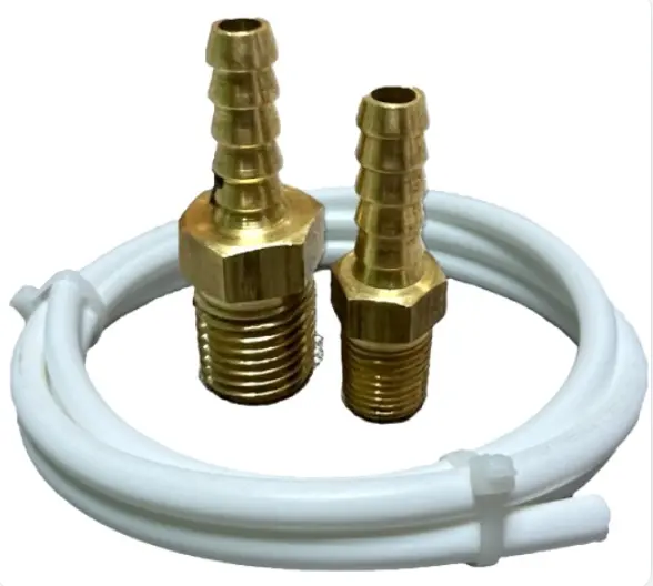 KIT DE CONECTOR RAPIDO Y MANG. P/CARG. DE AIRE MOD. MINI-120 Y MINI80 INC. (1 MT. MANG. + 2 CONEX. BRONCE MACHO 1/4" X 1/8" Y 1/4" X 1/4") MOD. KC120 REF. 10300181 MARCA TOTAL QUALITY