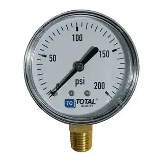 MANOMETRO DE CONEXION RADIAL 2 1/2" DE 0 - 200 PSI CONEX. MACHO 1/4" NPT MOD. TQ-H-MS0-200 REF. 10300230 MARCA TOTAL QUALITY