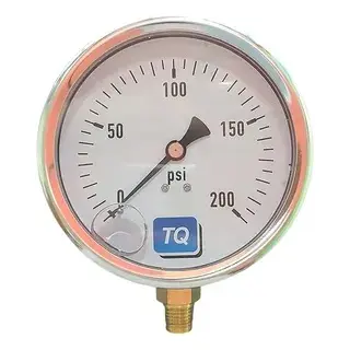 MANOMETRO DE GLICERINA 2 1/2" DE 0 - 200 PSI MOD. TQ-H-MG0-200 CONEX. MACHO 1/4" NPT REF. 10300270 MARCA TOTAL QUALITY