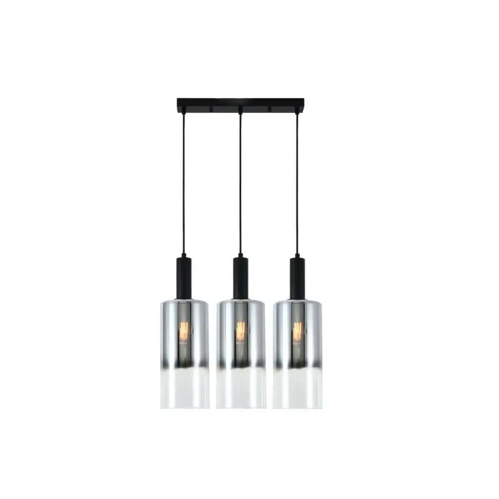 LAMPARA COLGANTE E27 3 LUCES13X39 CM C/ AHUMADO DEGRADADO REF. DI-603-BK-Z MARCA KASALIGHT / ARTIG LIGHT