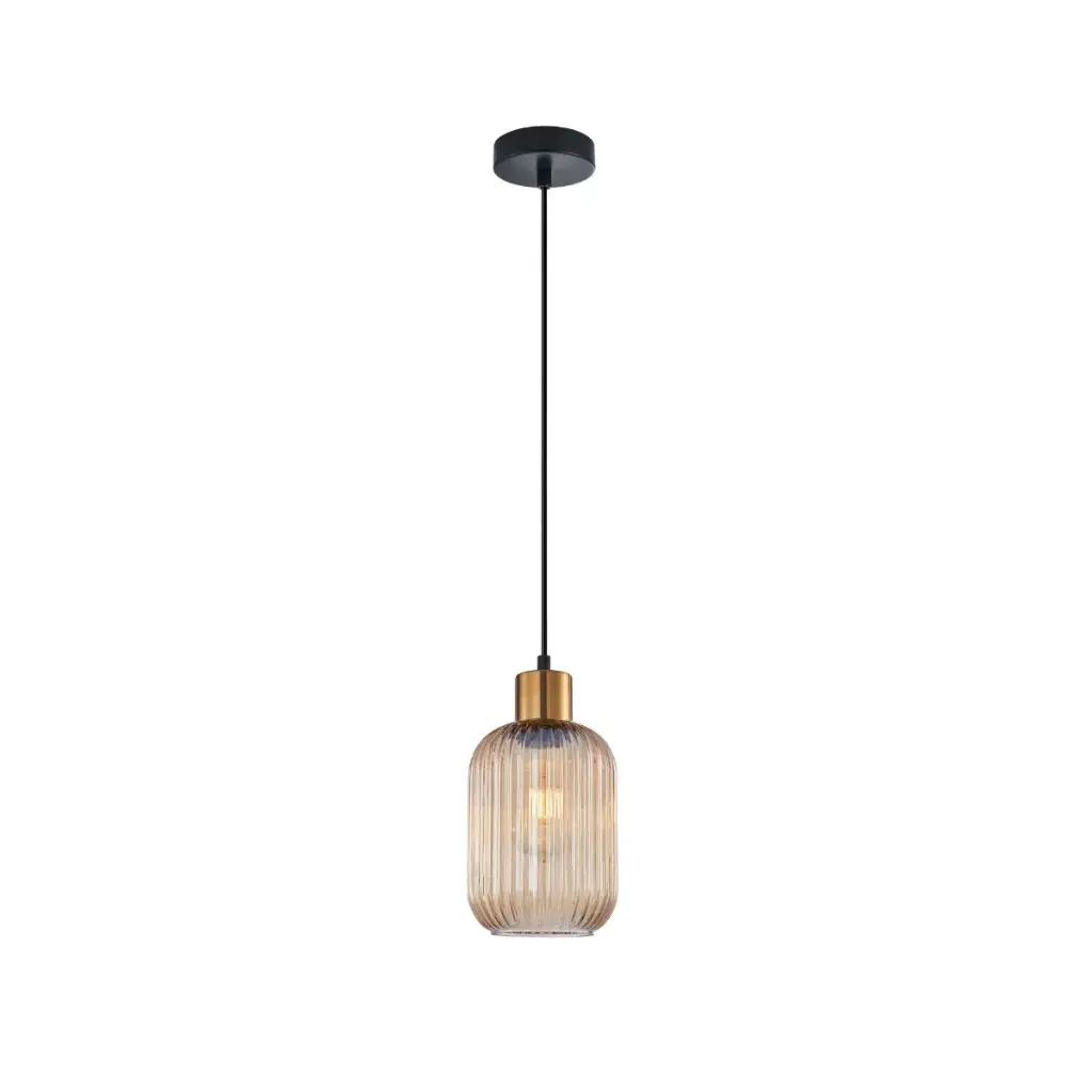 LAMPARA COLGANTE E27 14X10 CM C/ AMBAR REF. DI-609-SM-Z MARCA KASALIGHT / ARTIG LIGHT