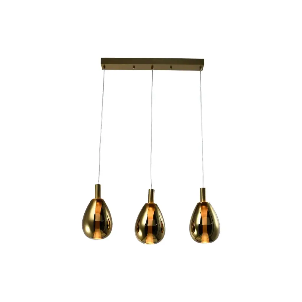 LAMPARA COLGANTE 15W 3000K 14X26 CM 3LUCES C/ DORADO REF. DI-635-GD-30K-Z MARCA KASALIGHT / ARTIG LIGHT