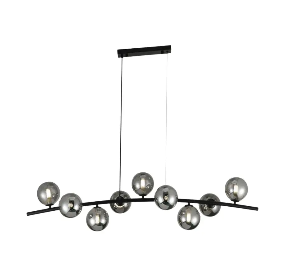 LAMPARA COLGANTE G9 9 LUCES 12X28X90 CM C/ NEGRO - MADERA REF. DI-673-BK-Z MARCA KASALIGHT / ARTIG LIGHT