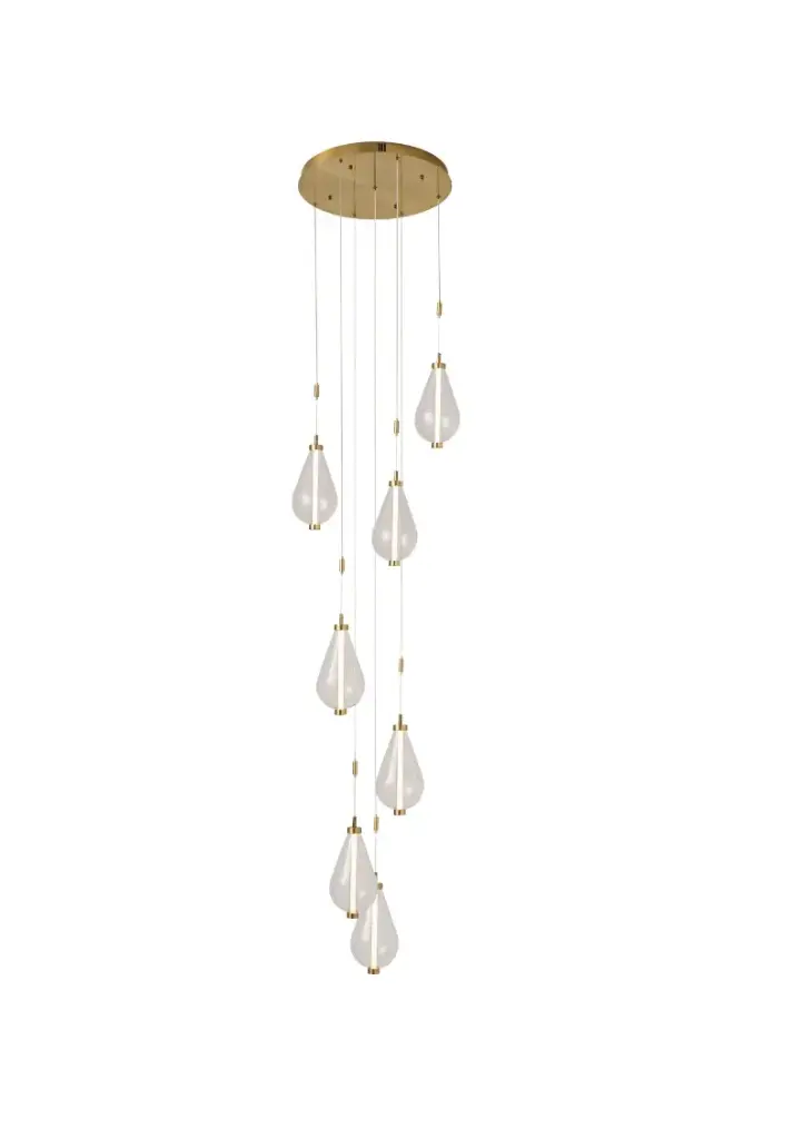 LAMPARA COLGANTE 42W 3000K 50X50X30 CM C/ DORADO REF. DI-707-BRS-30K-Z MARCA KASALIGHT / ARTIG LIGHT 