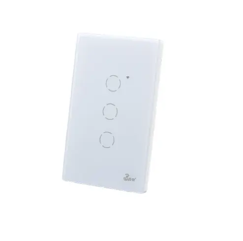 INTERRUPTOR TRIPLE SMART SERIE NEVE COLOR BLANCO BRILLANTE REF. INT.11.15 MARCA BARI