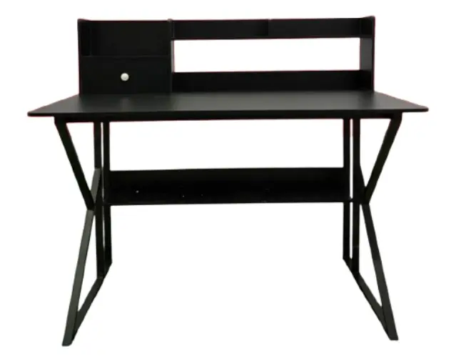 ESCRITORIO CON GAVETA 120 X 120 X 60 CM EN MDF / METAL COLOR NEGRO REF. HAUS-MUEESC503NEGD MARCA NIKATTO / HAUS 