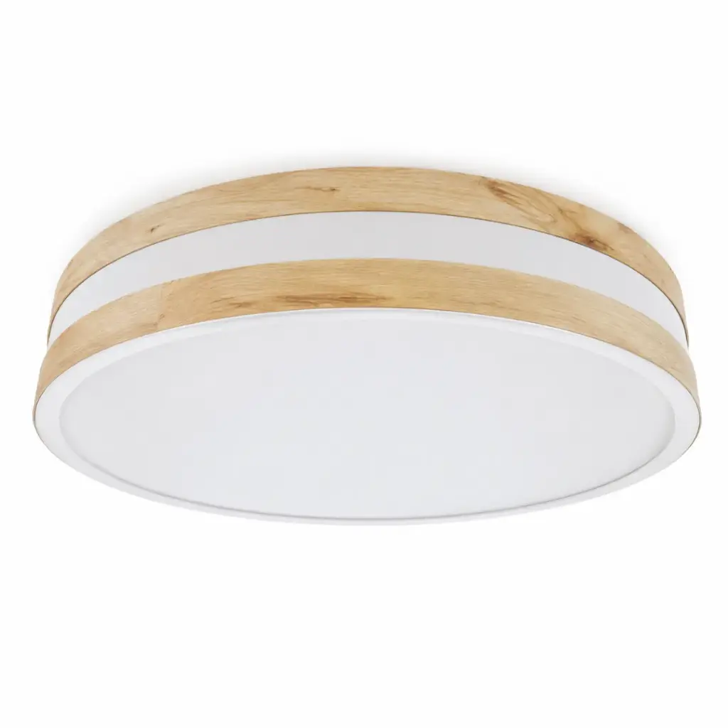 PLAFON DECORATIVO LED MILAN REDONDO 36 W 3CCT 5.5 X 31 X 31 CM MADERA-BLANCO REF. 00103136 MARCA PIERROT