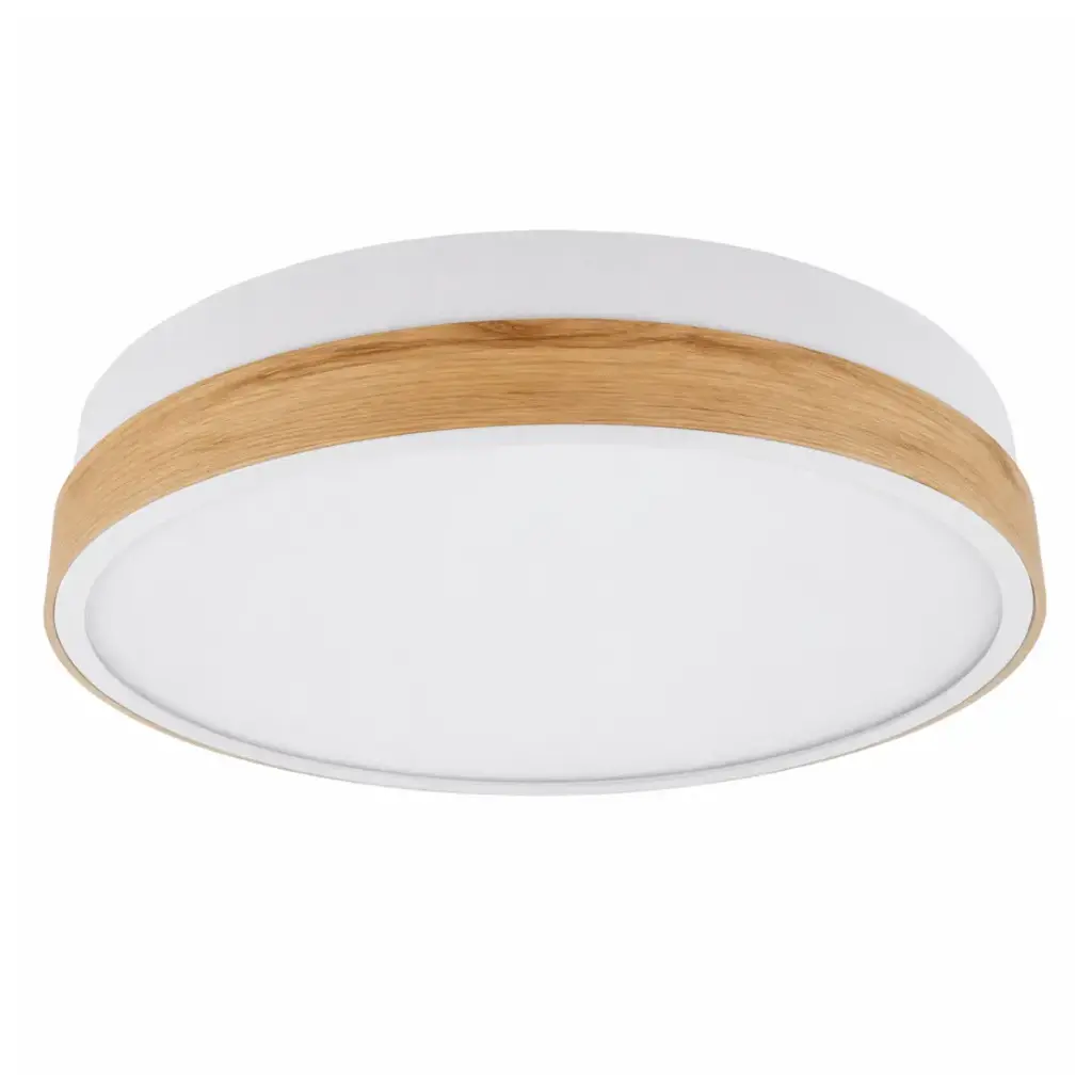 PLAFON DECORATIVO LED MIRA REDONDO 36 W 3CCT 5.5 X 31 X 31 CM BLANCO - MADERA REF. 00103132 MARCA PIERROT