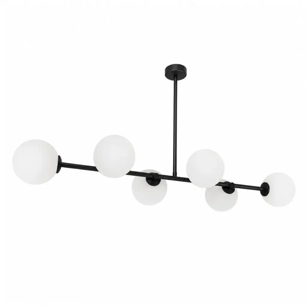 PLAFON DECORATIVO LED SARIDA 6 LAMPARAS BLANCO ESMERILADO 7 W 3CCT 62.5 X 117 X 33 CM NEGRO REF. 00103139 MARCA PIERROT 