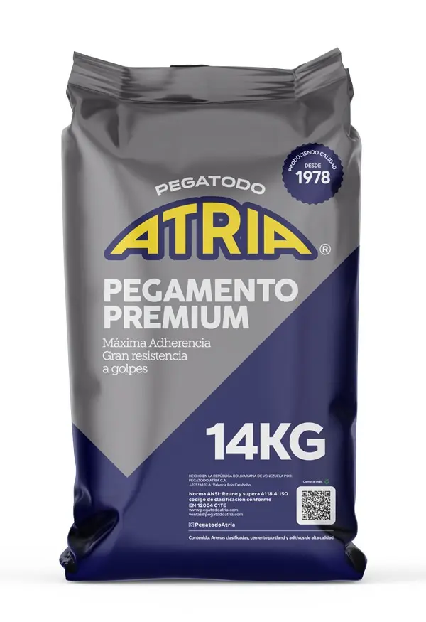 PEGO GRIS PREMIUM SACO 14 KG COD. 0793969182459 REF. 0201000002 ( MAYOR ADHERENCIA) MARCA ATRIA