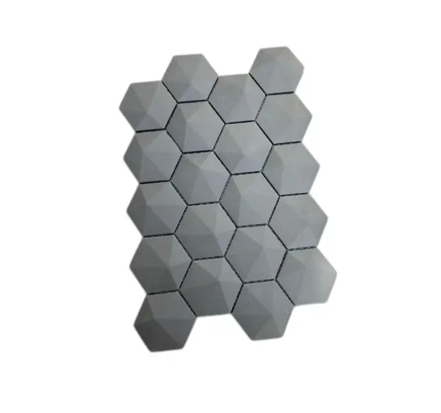 MALLA / MOSAICO ESAGONO 3D GRAPHITIE 21,40 x 31 CM ( 0,06 M2) REF. BZ9876622 MARCA BREZZA 