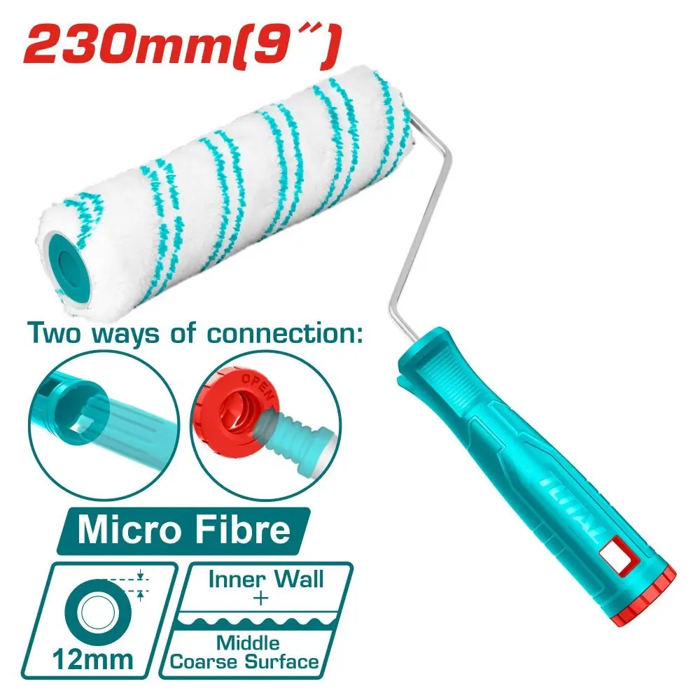 RODILLO PARA PINTAR SUPERFICIES ASPERAS 9" 230 MM REF. THT85096 MARCA TOTAL TOOLS 