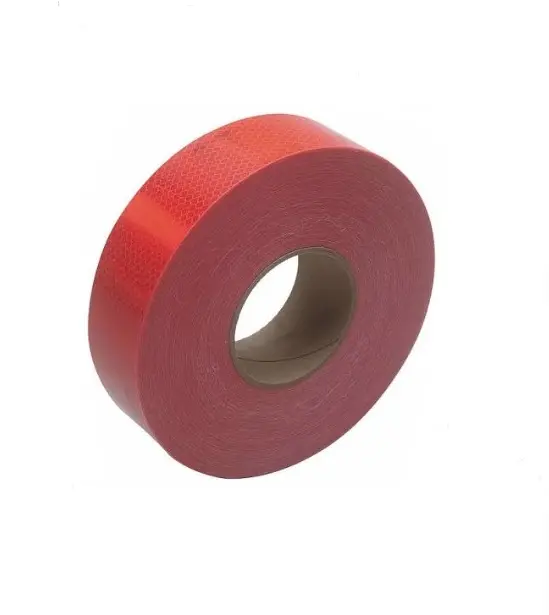CINTA REFLECTIVA ROJO FLUORECENTE 1" X 5 MTS ( 25 MM X 5 MTS ) CON ADHESIVO REF. HP-1394-R COD. 613945.ROJO MARCA HIGHPOWER