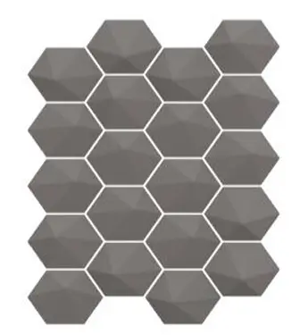 MALLA / MOSAICO ESAGONO 3D ASH GREY 21,40 x 31 CM (0,06 M2) REF. BZ9876621 MARCA BREZZA 