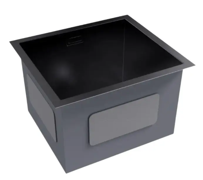 FREGADERO 1 TINA ACERO INOX TOPE / EMPOTRAR 45 X 40 X 23 CM NEGRO SATINADO MOD. KITCHEN-PRO REF. NVFRG1341 MARCA NOVA 