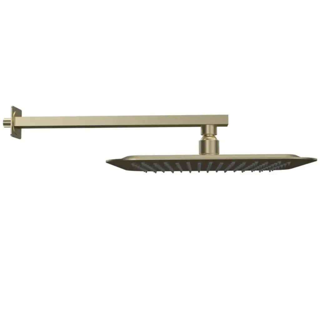 DUCHA / REGADERA DE PARED CUADRADO 8" ACERO INOX SERIE ELEMENT D'OR DELGADA DORADO REF. NVREG1004 NOVA