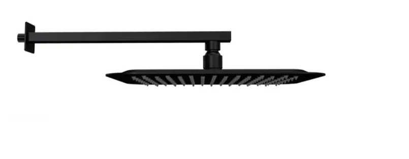 DUCHA / REGADERA DE PARED CUADRADO 12" ACERO INOX SERIE ELEMENT DELGADA NEGRO REF. NVREG1003 NOVA