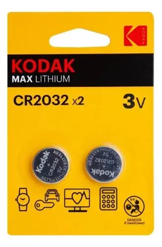BATERIA MAX / PILA BOTON DE LITIO "CR2032" 3V X 2 UND. REF. CR2032 / 30417687 / 429541 MARCA KODAK