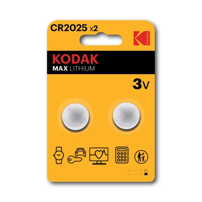 BATERIA MAX / PILA BOTON DE LITIO "CR2450" 3V X 2 UND. REF. CR2450 / 6089 / 417760 MARCA KODAK