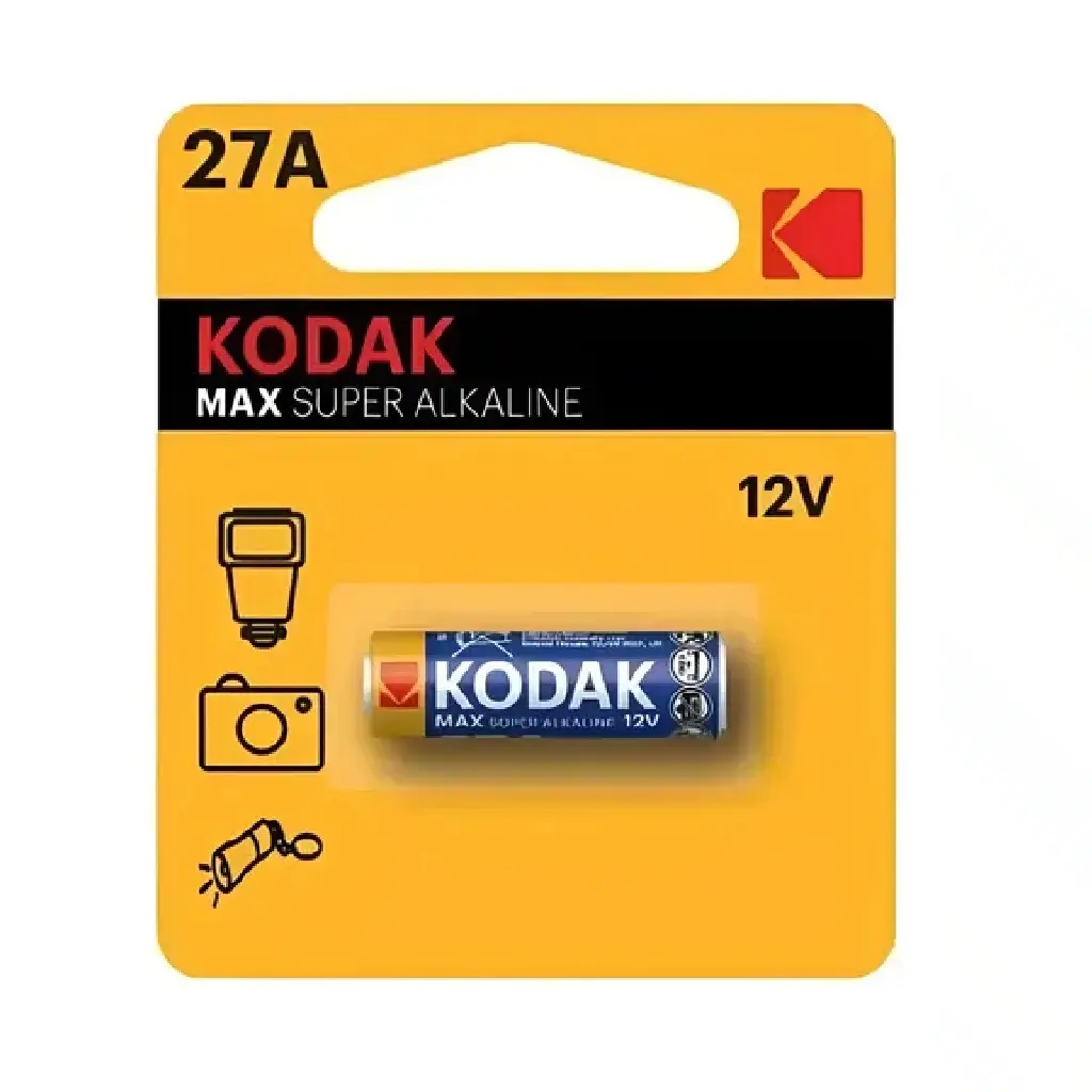 BATERIAS MAX SUPER ALKALINE 27A 12 V X 1 UND MOD. 30414402 REF. 6073 / 430561 MARCA KODAK