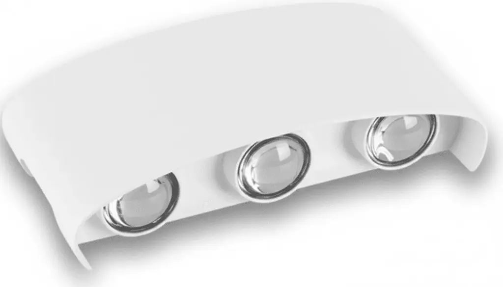 APLIQUE DECORATIVO 6 W 3000 K 150 X 75 X 42 MM IP65 ALUMINIO BLANCO 100-240 V REF. LP4130-B COD.80001062  LUCERNA 