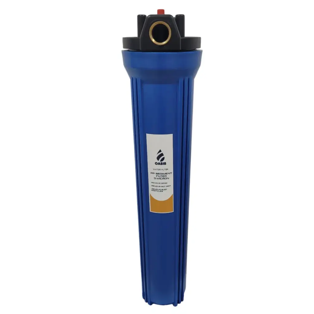 FILTRO BOTELLA 20" X 2.5" C/ CARTUCHO POLIPROPILENO 5 MICRA + KIT INSTALACION REF. OPW-20KPP5M11 MARCA OASIS 