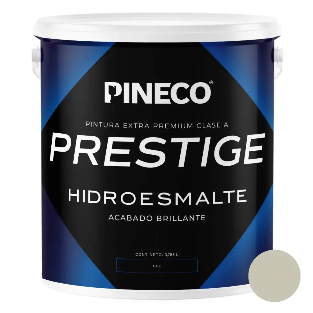 PINTURA HIDROESMALTE SATINADO PRESTIGE CLASE "A" COLOR GREIGE 1GL REF. HDR16601E1G MARCA PINECO 