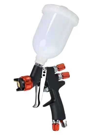 PISTOLA P/ PINTAR GRAVEDAD PLUS V/ PLAST 600 ML 50 PSI BOQ. 1.3CM NEGRO REF. 791P-13 MARCA BRUFER