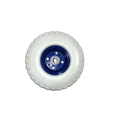 RUEDA MACIZA PARA CARRETILLA DE 10" DE POLIURETANO CON ROLINERA (UNIDAD) GRIS REF. 100108 MARCA BRUFER