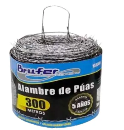 ROLLO DE ALAMBRE DE PUAS CAL 16.5 DE 300 MTS REF. 152300 MARCA BRUFER