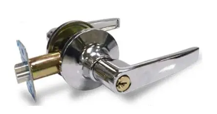 CERRADURA DE MANILLA / TUBULAR RECTA C/ ROSETA PARA CUARTOS COLOR CROMADO REF. 209633 / 501534 MARCA BRUFER