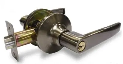 CERRADURA DE MANILLA / TUBULAR RECTA C/ ROSETA PARA CUARTOS COLOR COBRE ENVEJECIDO REF. 209632 MARCA BRUFER