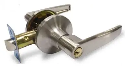 CERRADURA DE MANILLA / TUBULAR RECTA C/ ROSETA PARA CUARTOS COLOR SATINADO REF. 209630 MARCA BRUFER