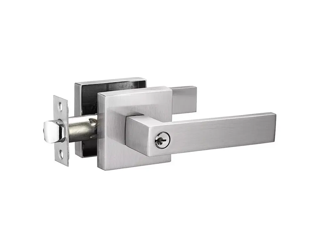 CERRADURA DE MANILLA / TUBULAR RECTANGULAR CUADRADA C/ ROSETA PARA CUARTOS C/ SATINADO REF. 209610 / 424219 MARCA BRUFER